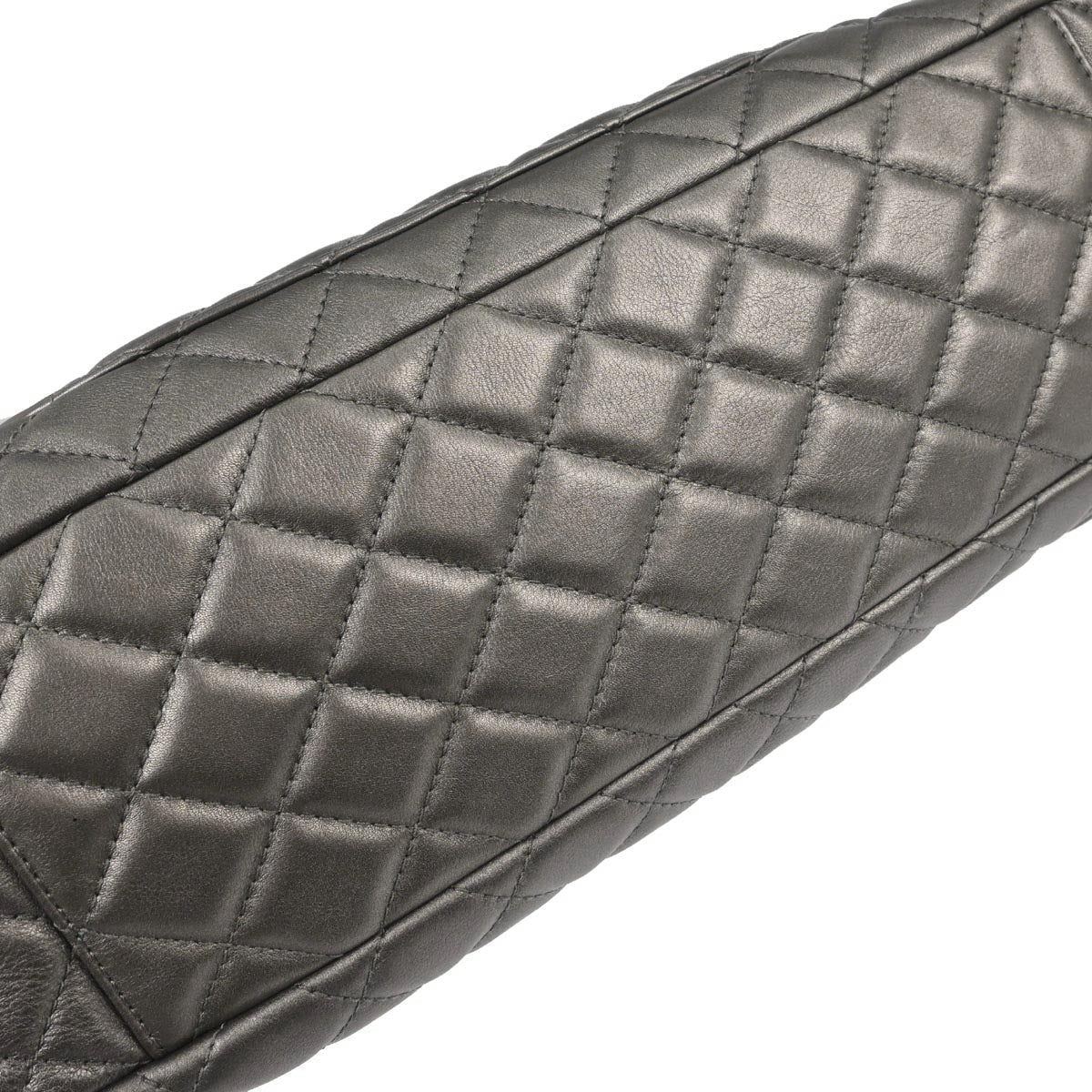 Chanel 2019 Silver Lambskin Flap Shoulder Bag