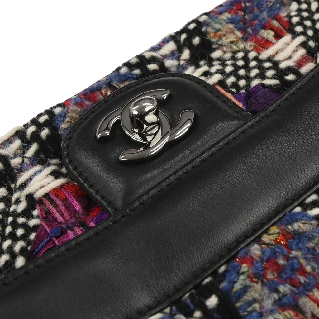 Chanel 2017 Black Tweed Lambskin Coco Corset Flap Bag Shoulder Bag