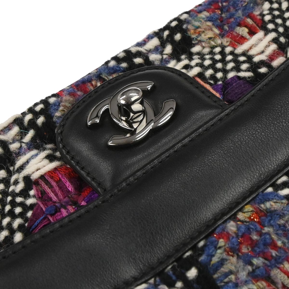 Chanel 2017 Black Tweed Lambskin Coco Corset Flap Bag Shoulder Bag