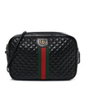 Gucci Calfskin Web Trapuntata Small GG Shoulder Bag Black
