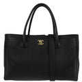 Chanel 2013-2014 Black Calfskin Executive Cerf 2way Shoulder Tote Bag