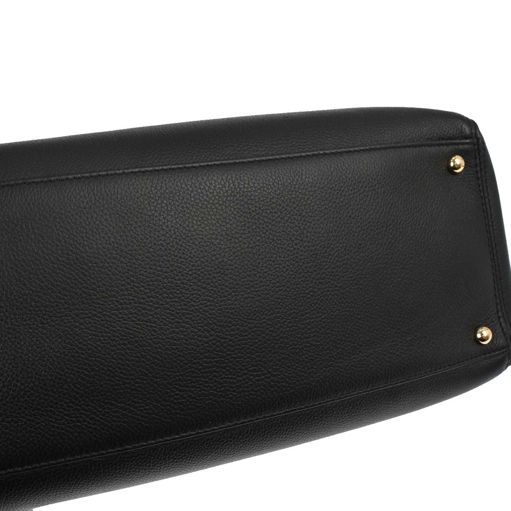 Chanel 2013-2014 Black Calfskin Executive Cerf 2way Shoulder Tote Bag