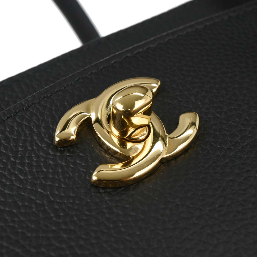 Chanel 2013-2014 Black Calfskin Executive Cerf 2way Shoulder Tote Bag