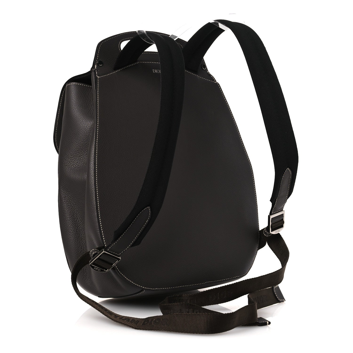 Christian Dior Grained Calfskin Maxi Gallop Sling Bag Grey