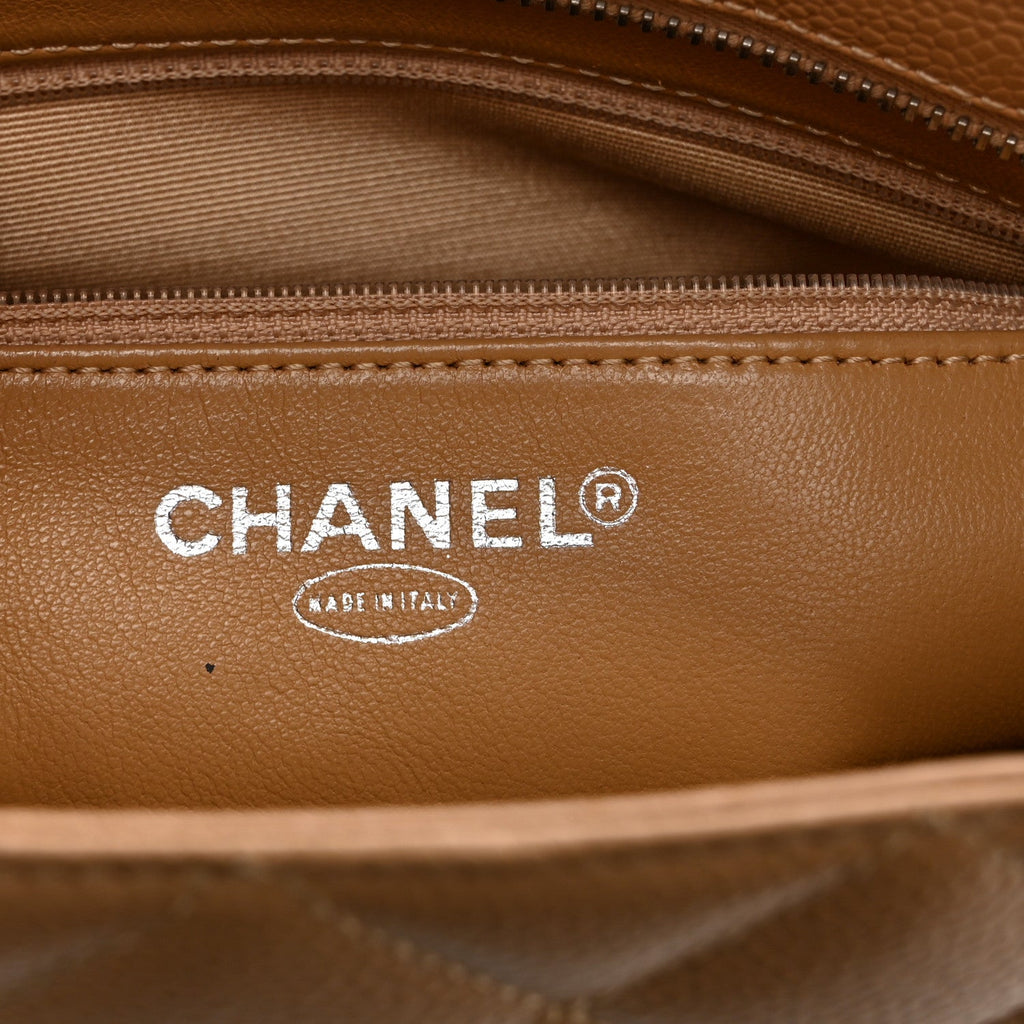 Chanel Caviar Quilted Medallion Tote Beige