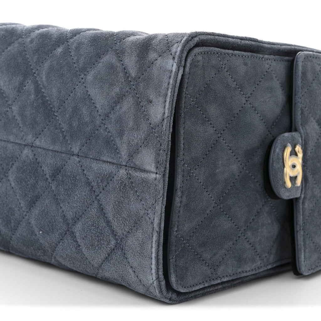 Chanel Suede Quilted Medium Chanel 25 Handbag Blue