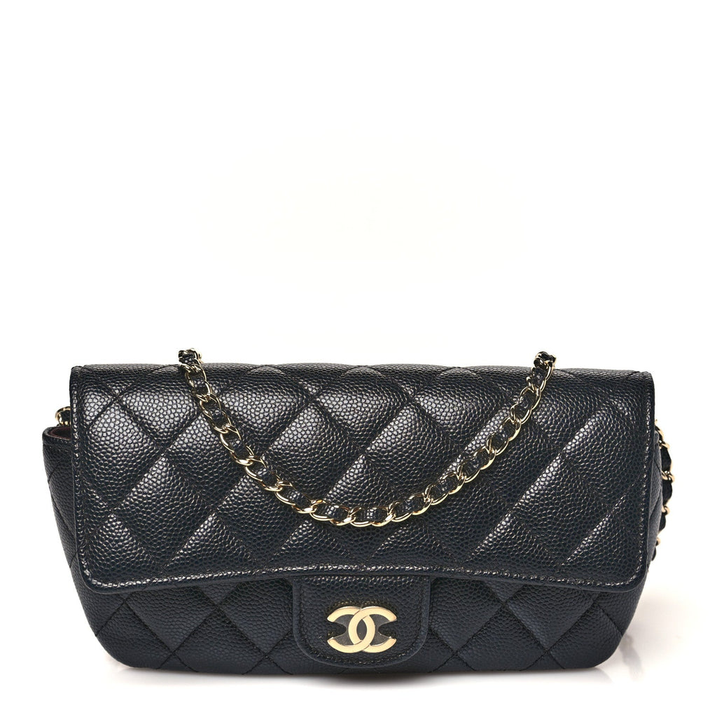 Chanel Caviar Quilted Glasses Case With Chain Black