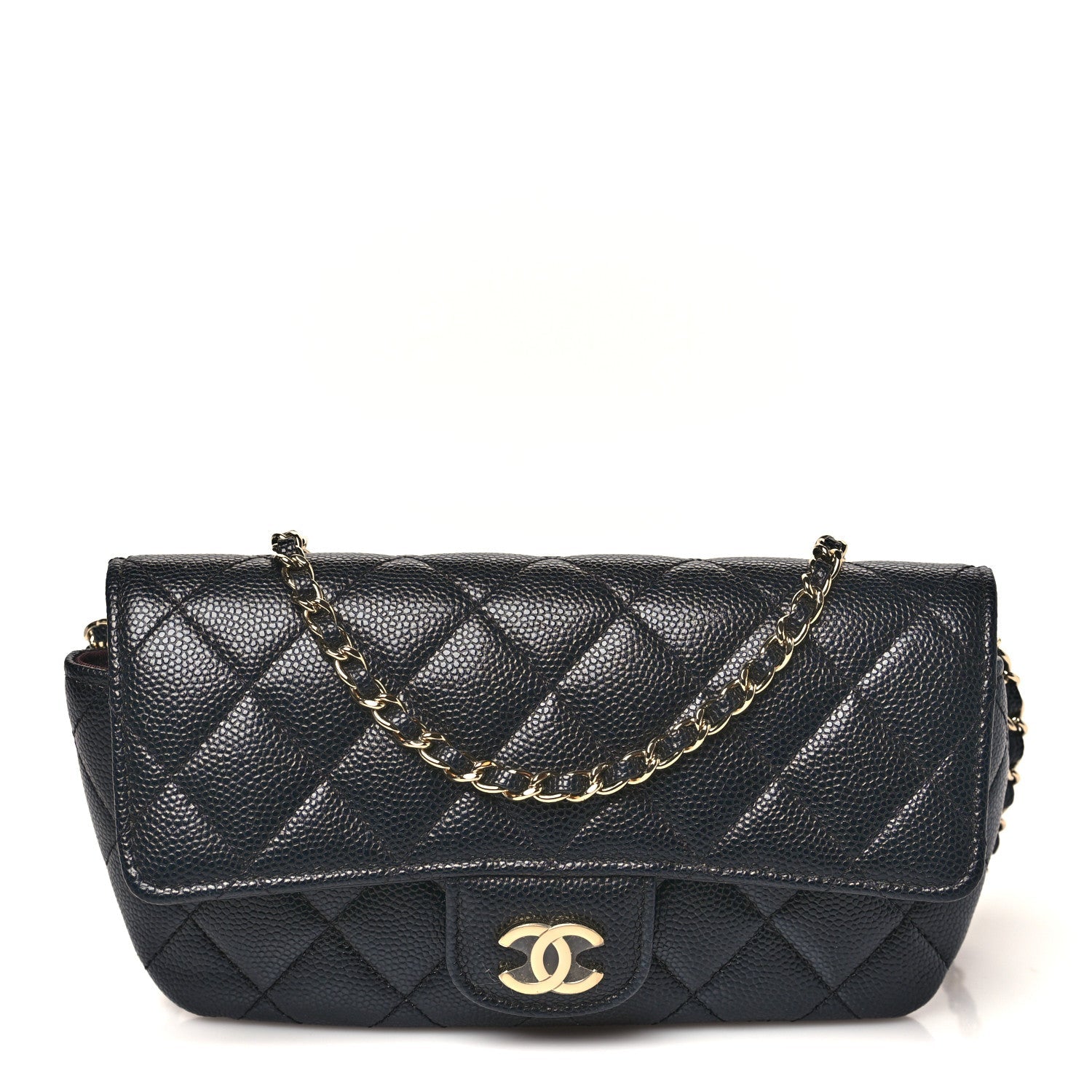 Chanel Caviar Quilted Glasses Case With Chain Black