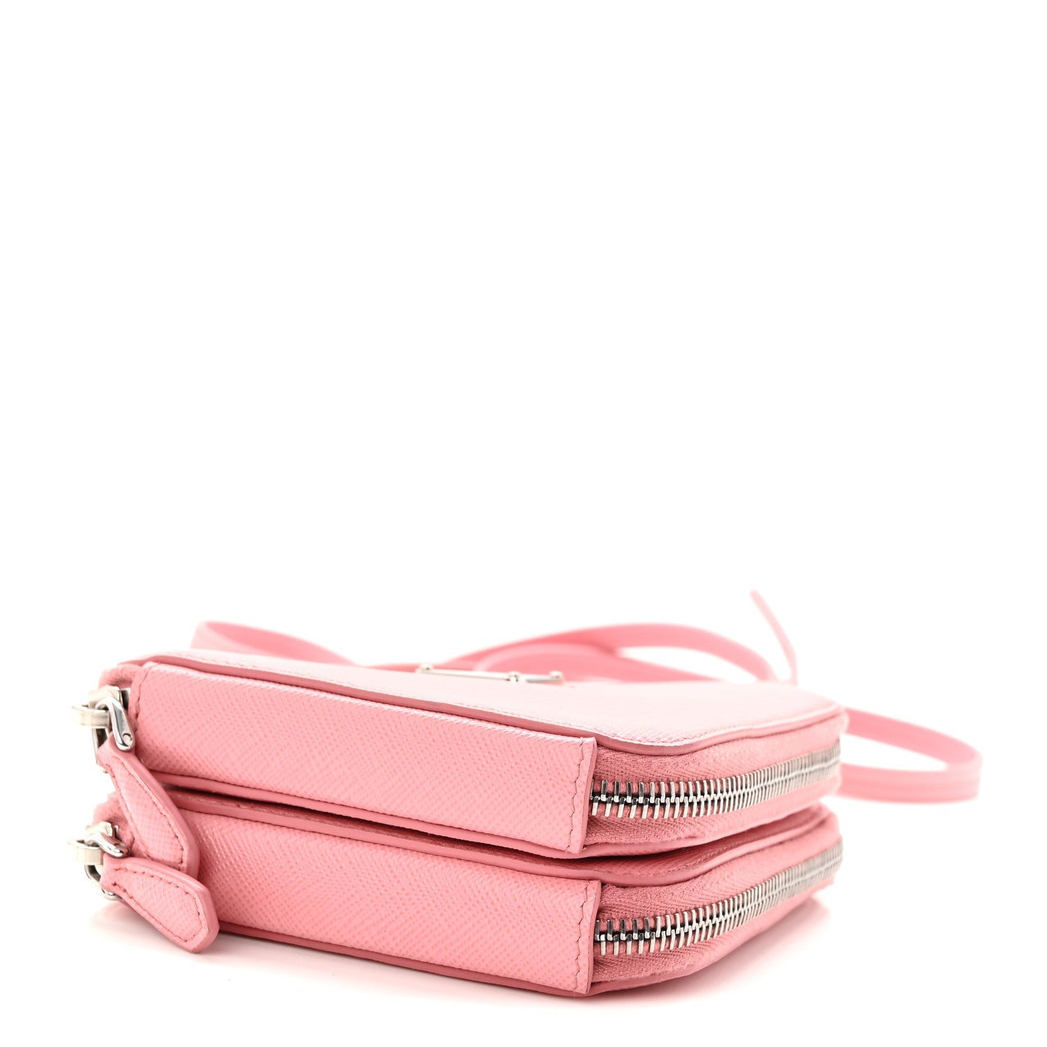 Prada Saffiano Mini Triangle Crossbody Pouch Petalo