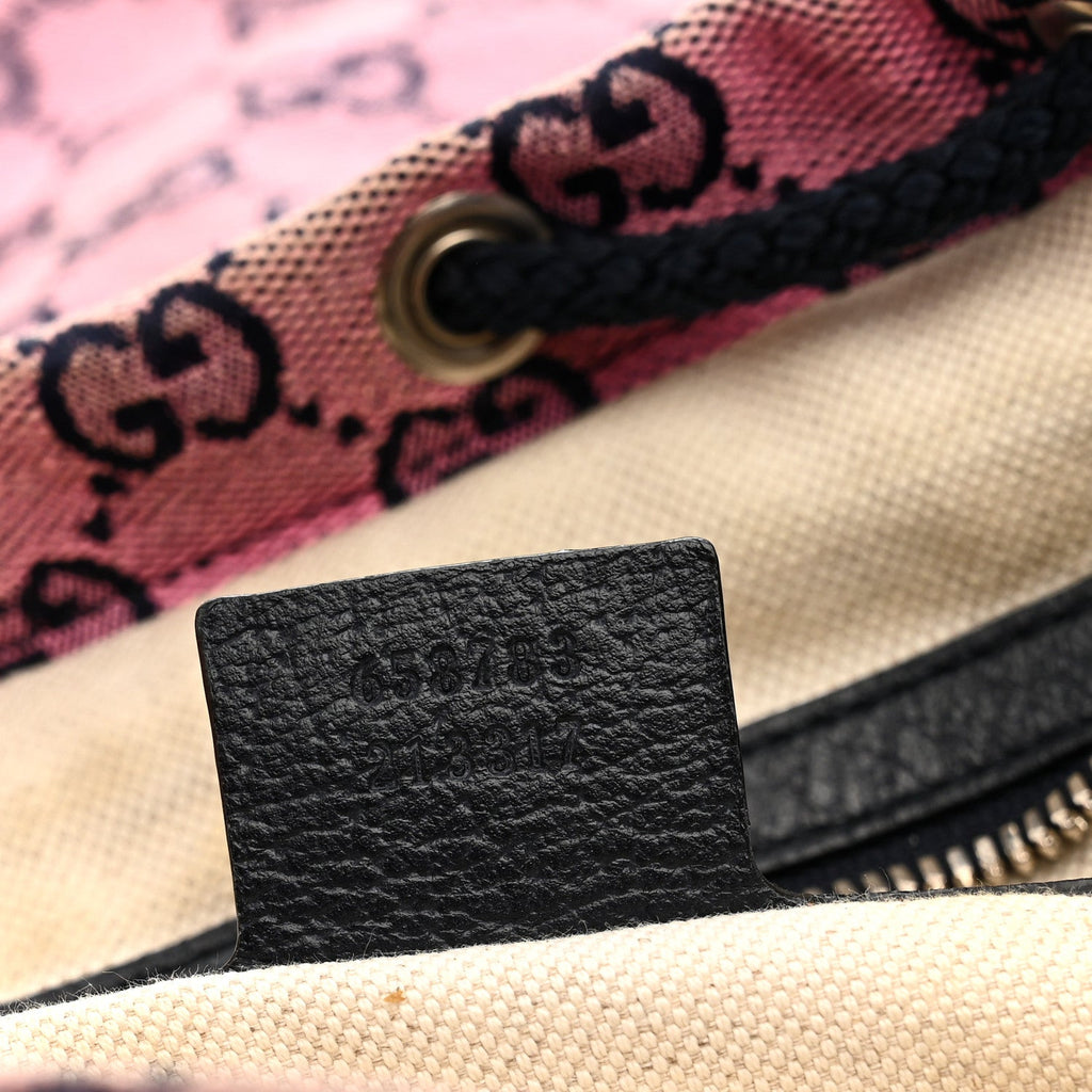 Gucci Monogram Multicolor Floral Embroidered Large Retro Interlocking G Three Pocket Backpack Pink Blue Multicolor