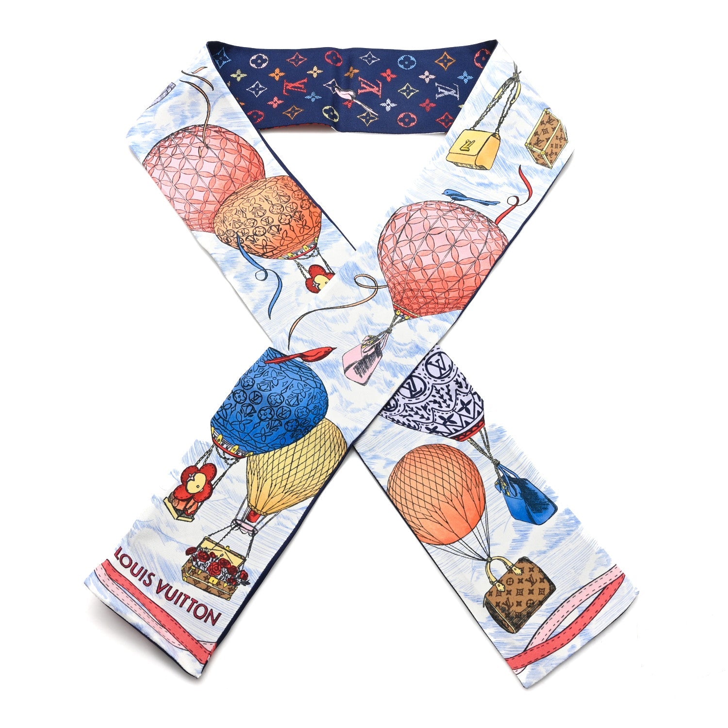 Louis Vuitton Silk Monogram Up And Away Bandeau Blue