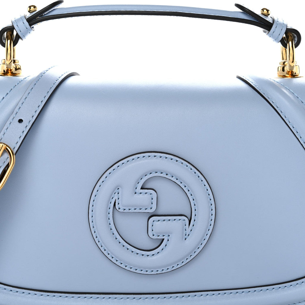 Gucci Roxy Calfskin Medium Blondie Top Handle Bag Cloudy Blue