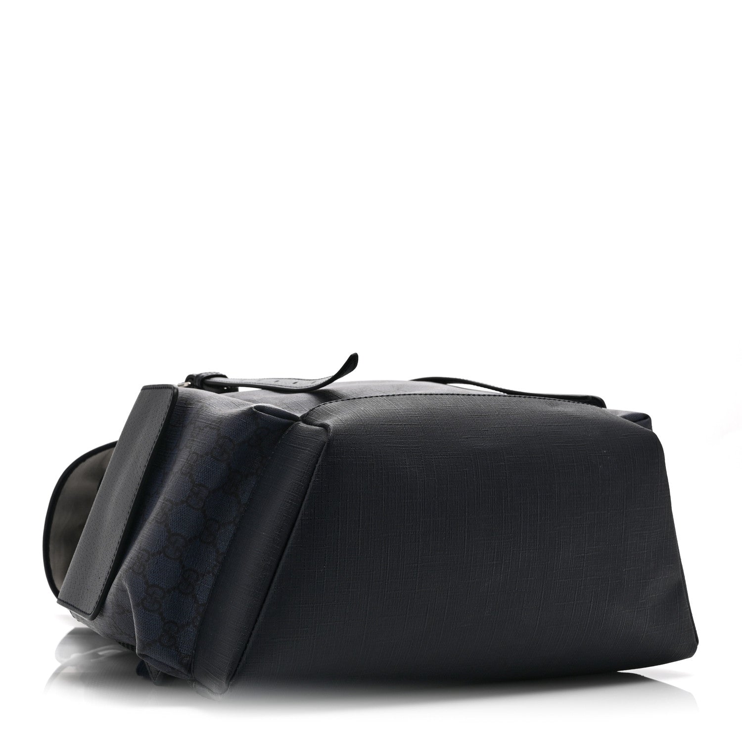 Gucci GG Supreme Monogram Textured Dollar Calfskin Medium Ophidia Double Buckle Backpack Blue Dark Blue Black