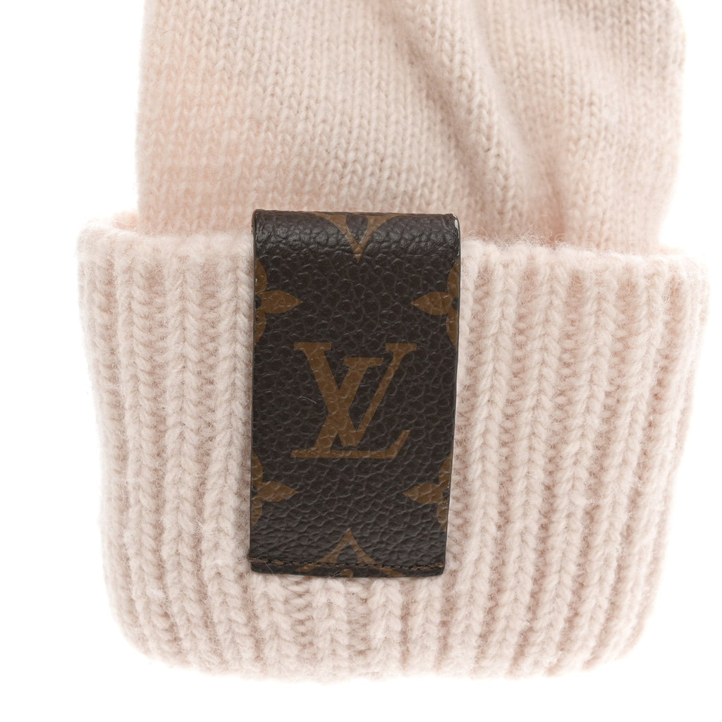 Louis Vuitton Wool Maille Knit Flight Mode LV Medallion Gloves Camel Rose