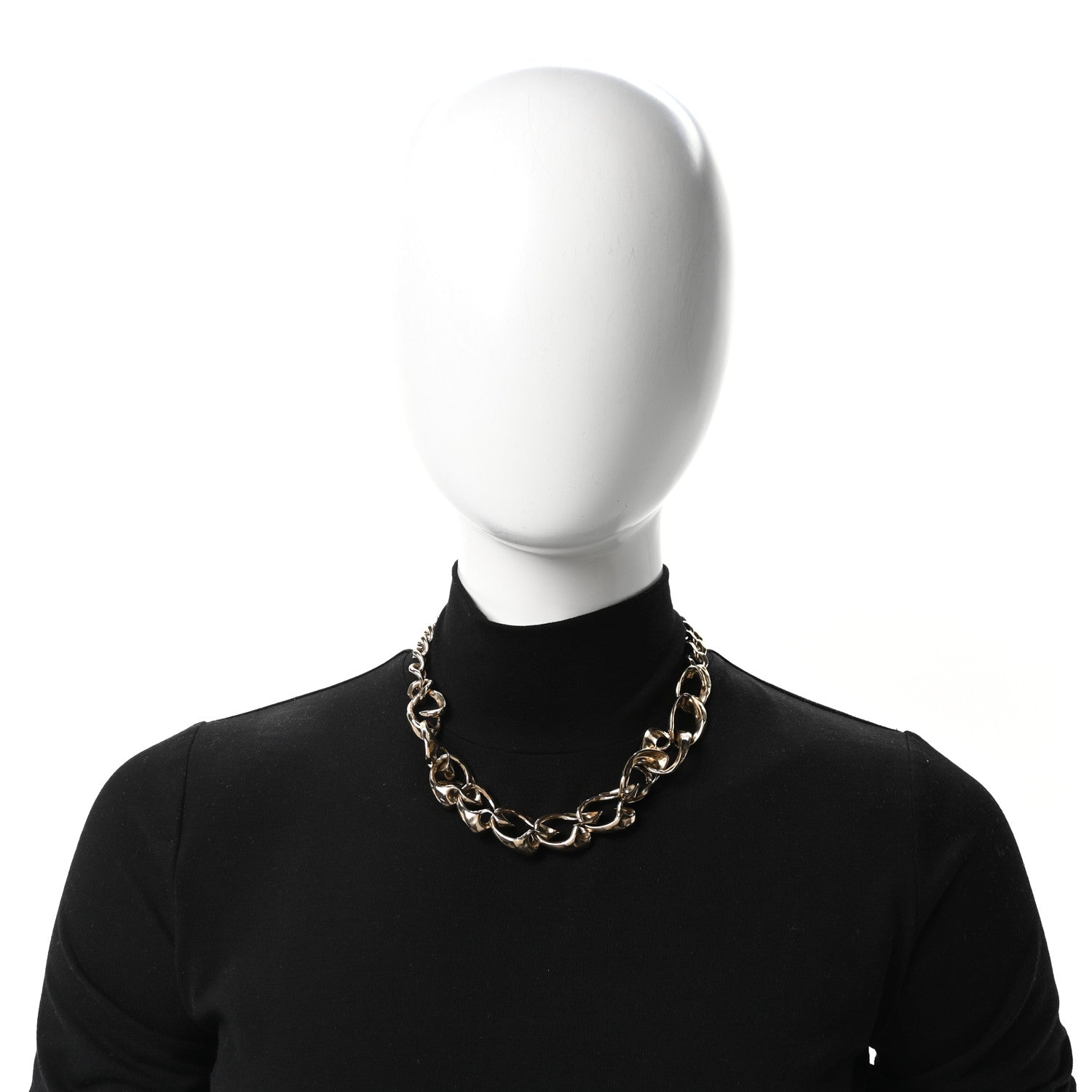 Crystal CC Chain Choker Necklace Gold