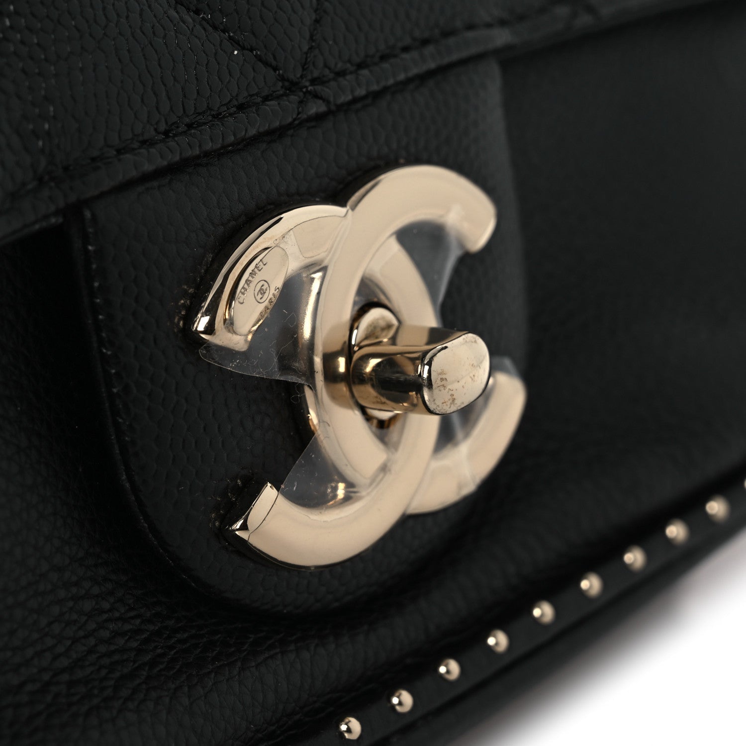 Chanel Caviar Quilted Small Studded Flap Black