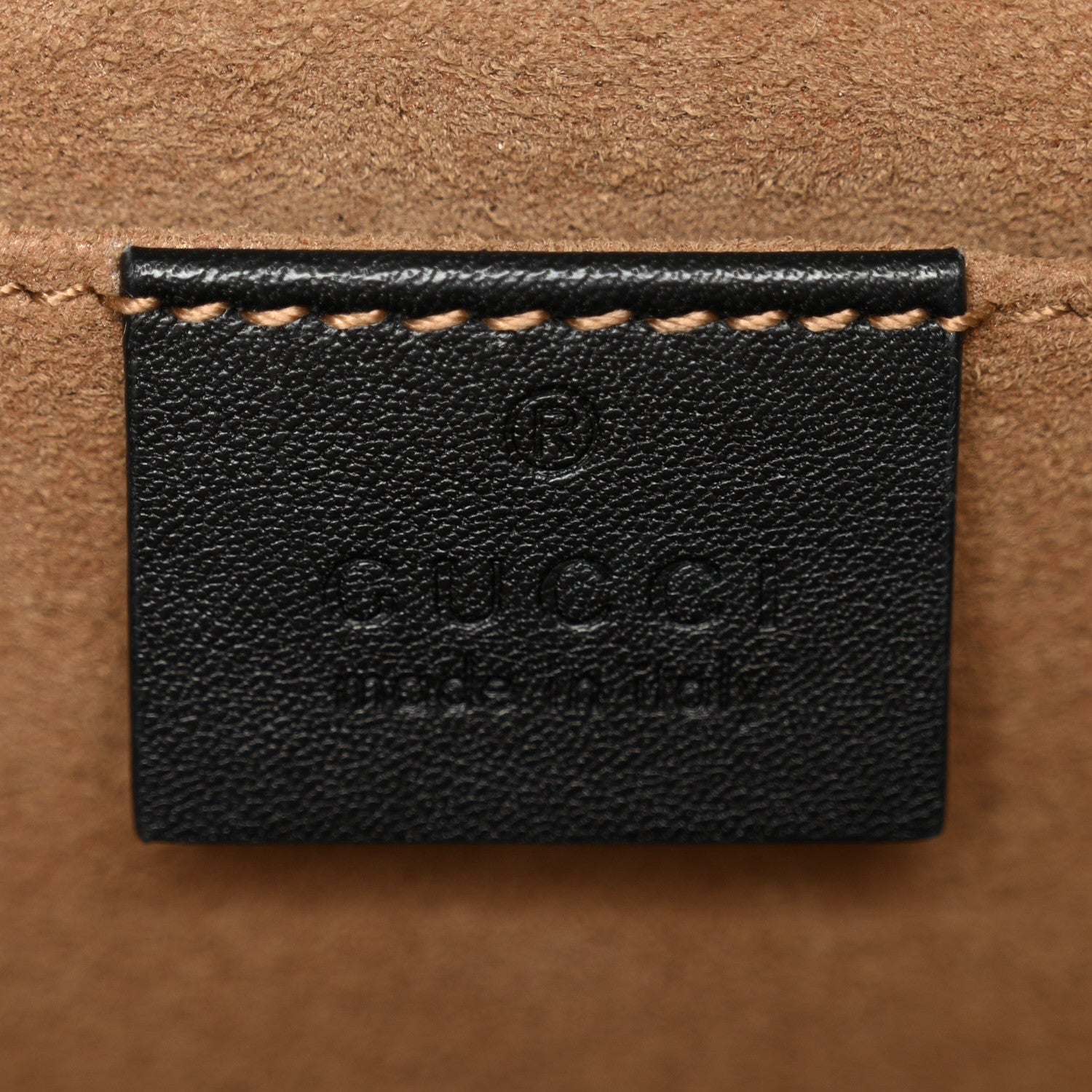 Gucci GG Supreme Monogram Calfskin Small Padlock Shoulder Bag Beige Black Cuir