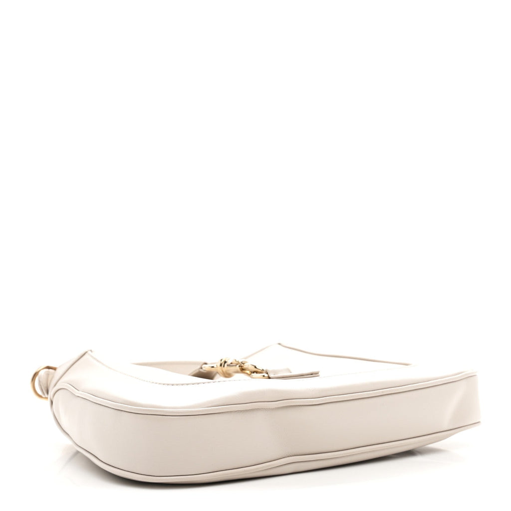 Gucci Ancora Calfskin Web Small Jackie Shoulder Bag Light Grey