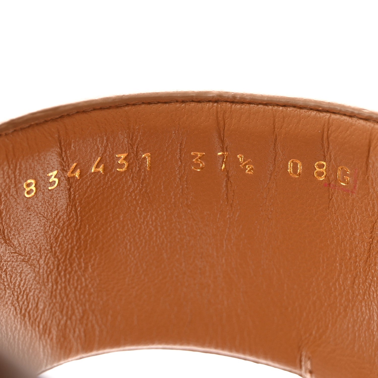 Gucci Calfskin Canvas Rice Horsebit Thong Sandals 37.5 Sundial Brown Natural