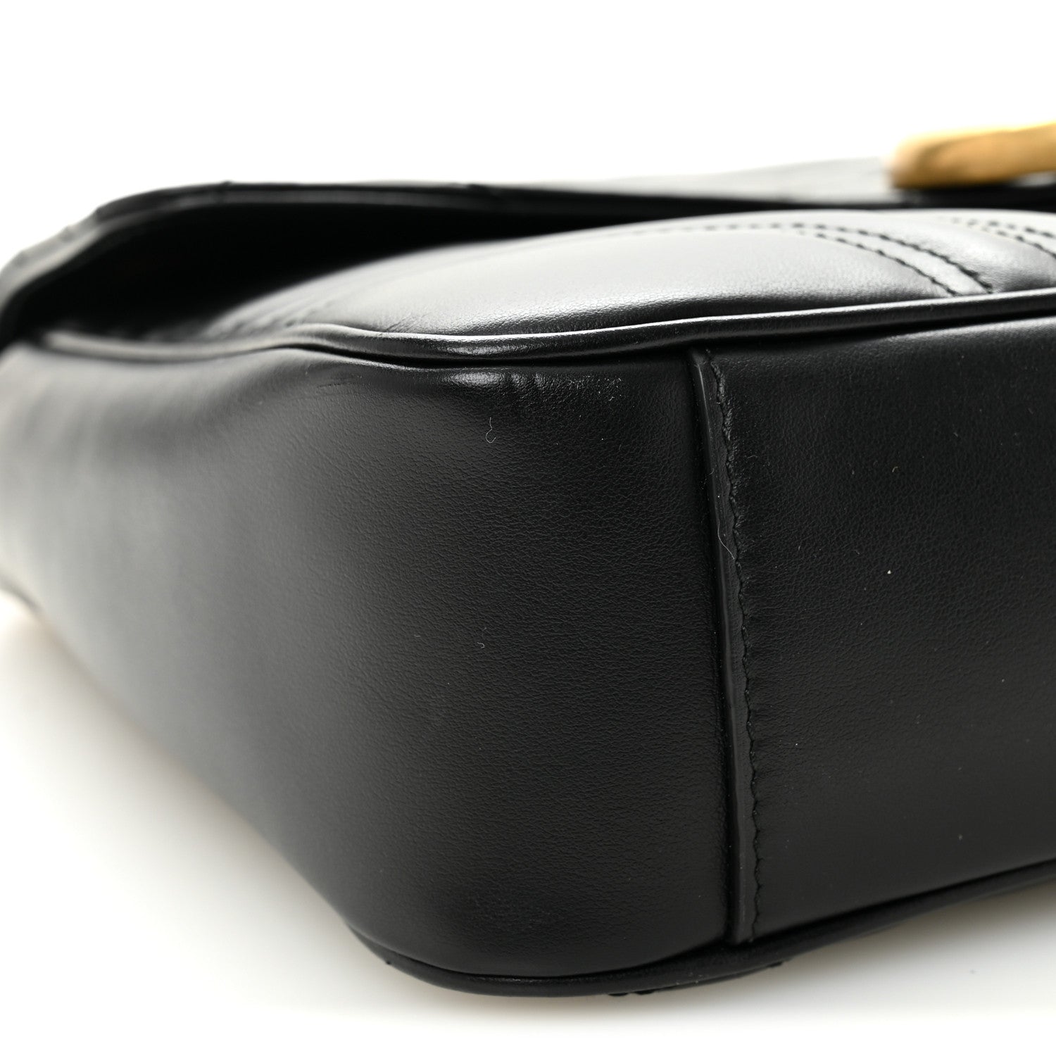 Gucci Calfskin Matelasse Medium GG Marmont Shoulder Bag Black