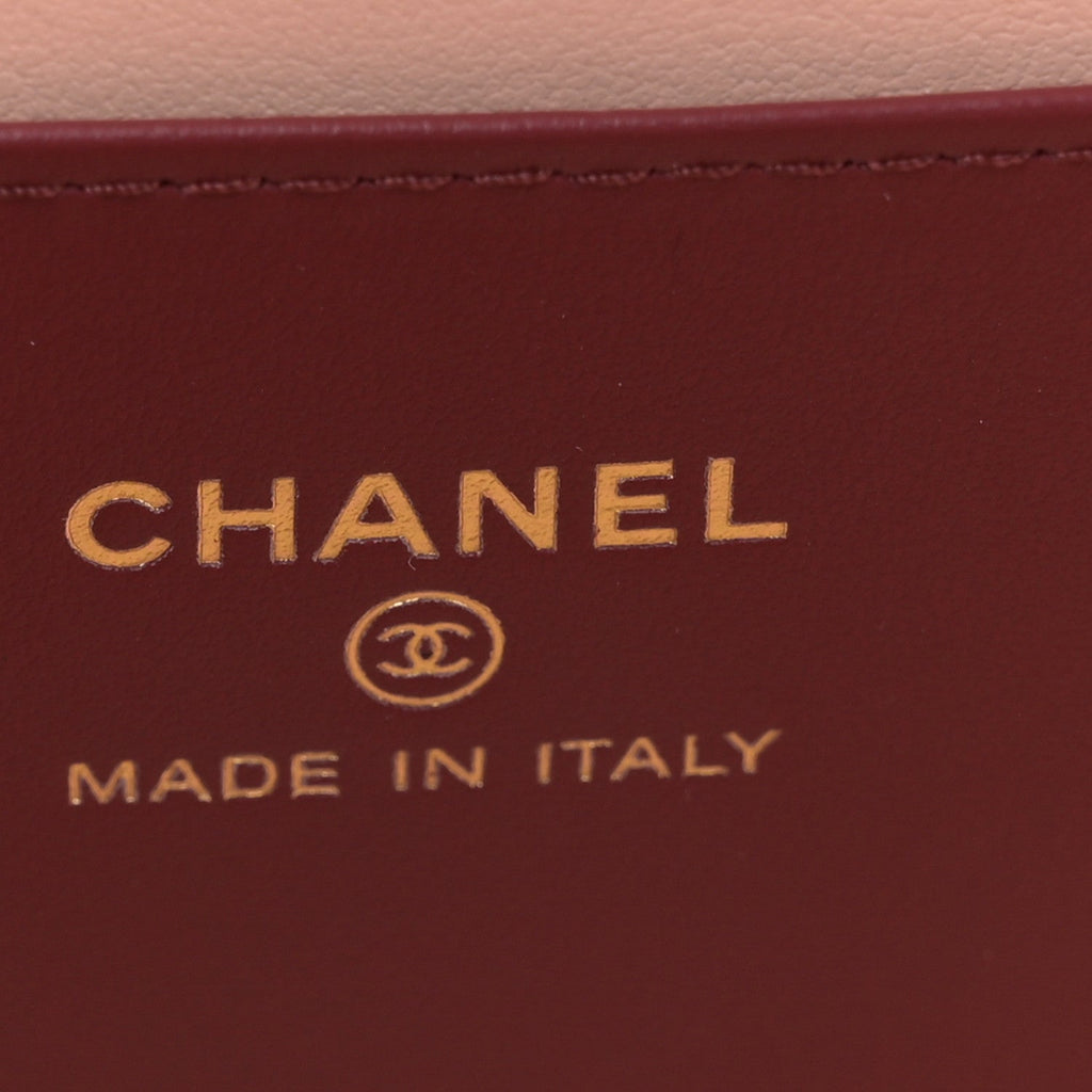 Chanel Shiny Caviar Preppy Coco Long Vanity With Strap Light Pink