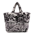 Prada Re-Nylon Padded Printed Medium Tote Bag Black White