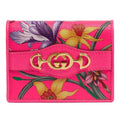 Gucci Pink Clutch New Supreme Canvas Flora Print Card Case Wallet