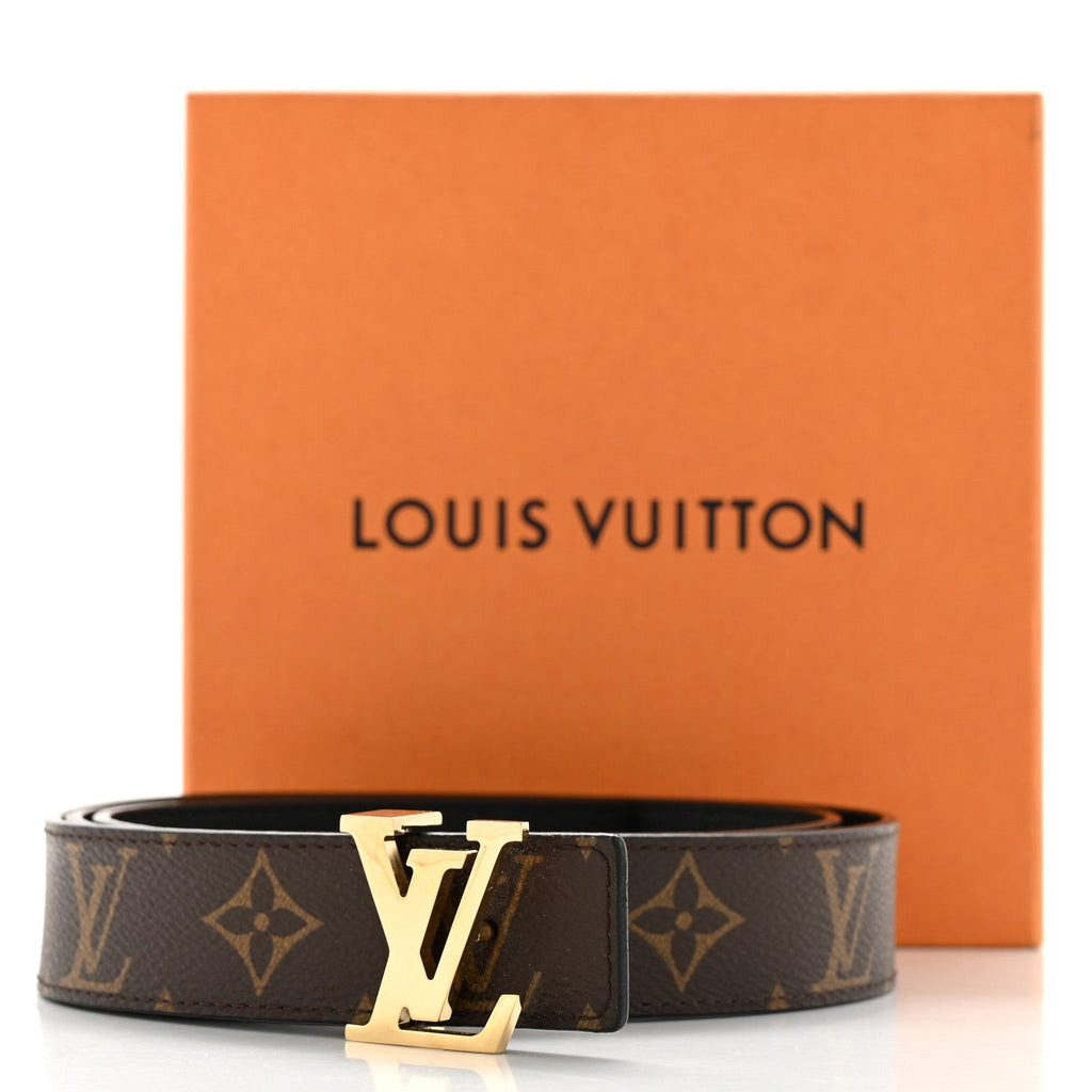 Louis Vuitton Calfskin Monogram 30mm LV Initiales Reversible Belt 100 40 Black