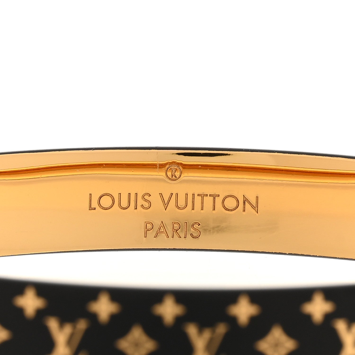 Louis Vuitton Monogram Nanogram Cuff S Black Gold