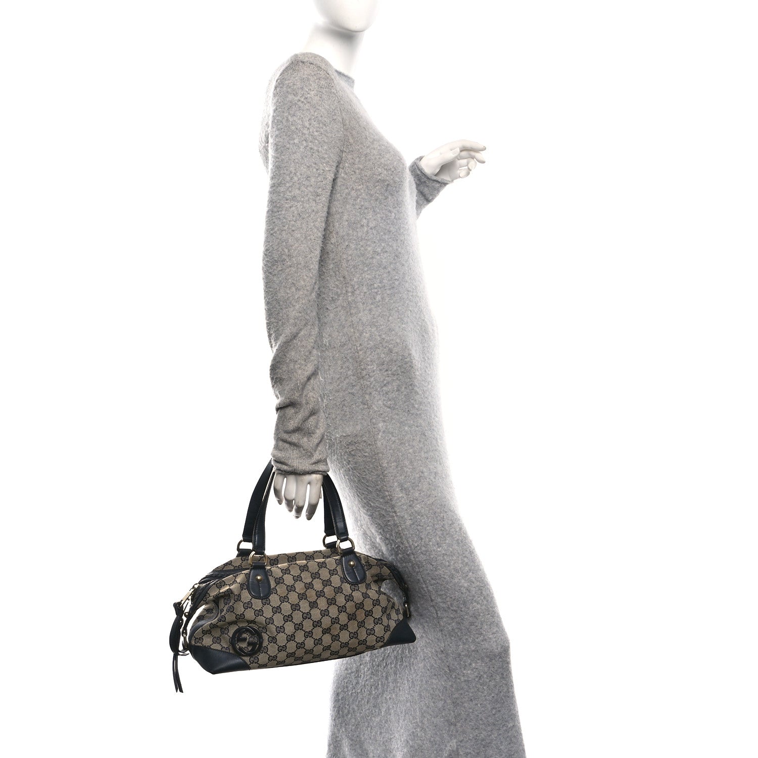 Gucci Monogram Brick Lane Small Boston Navy