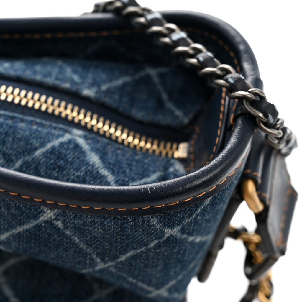 Chanel Denim Calfskin Medium Gabrielle Hobo Blue