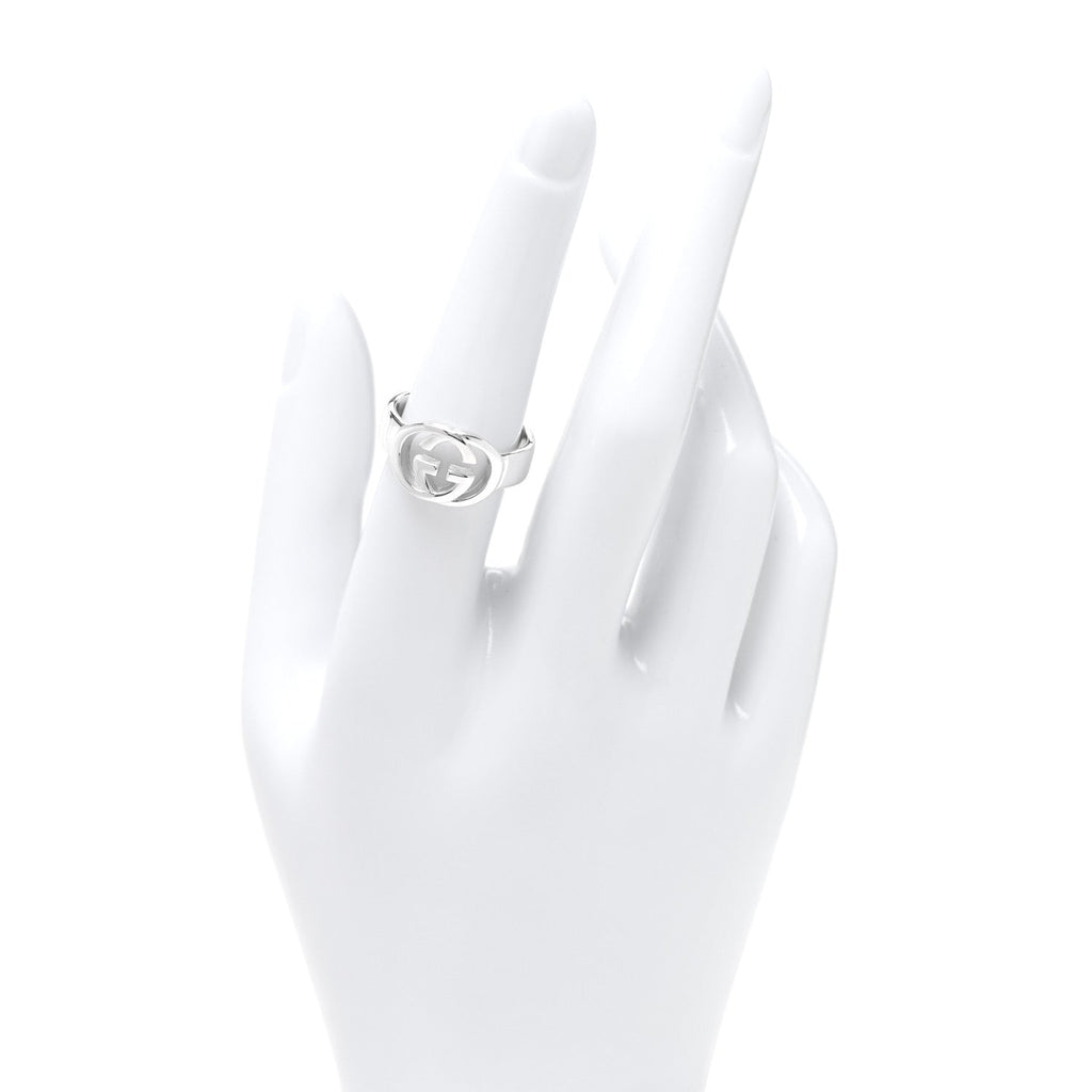 Gucci Sterling Silver Interlocking G Ring 54 6.75