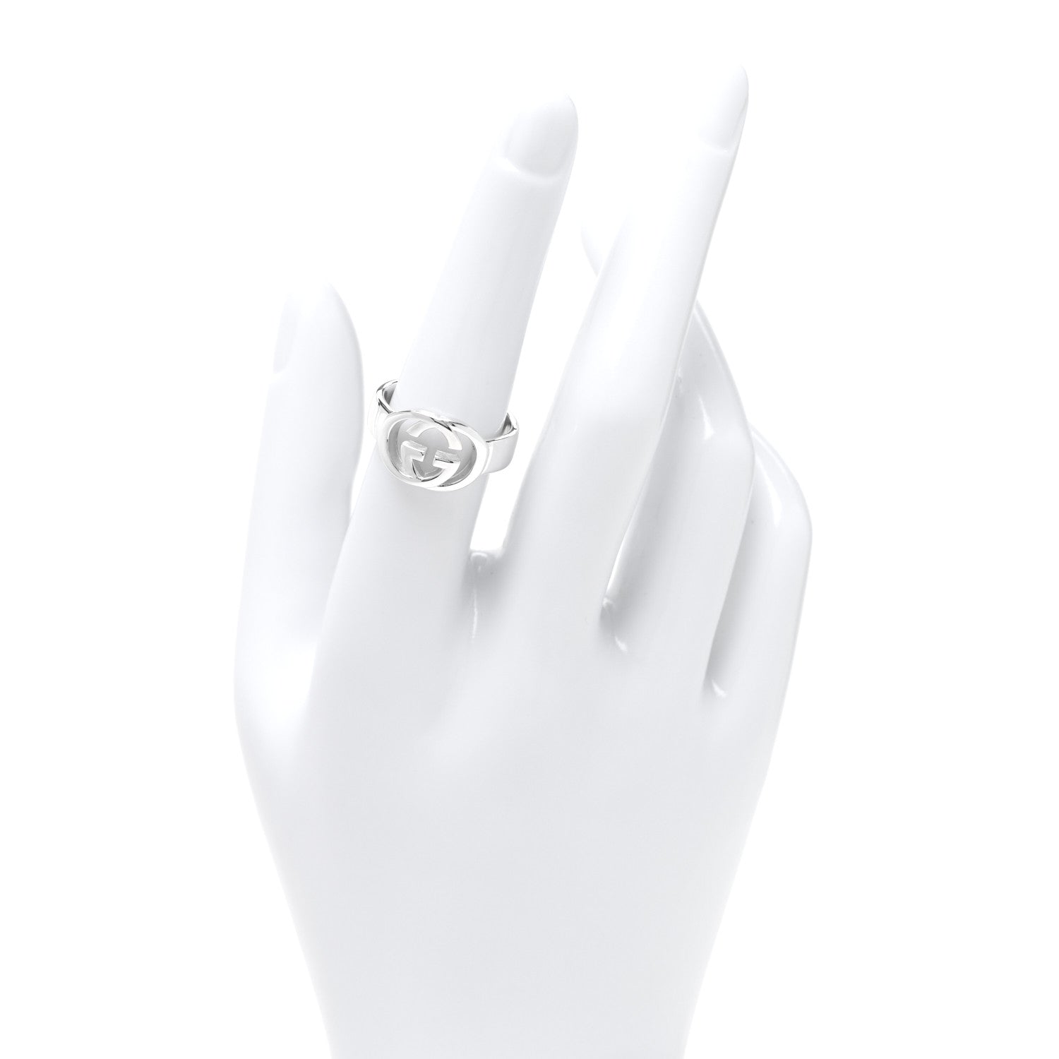 Gucci Sterling Silver Interlocking G Ring 54 6.75