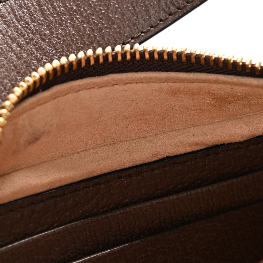 Gucci GG Supreme Monogram Textured Calfskin Web Mini Ophidia Half Moon Hobo Beige Ebony New Acero