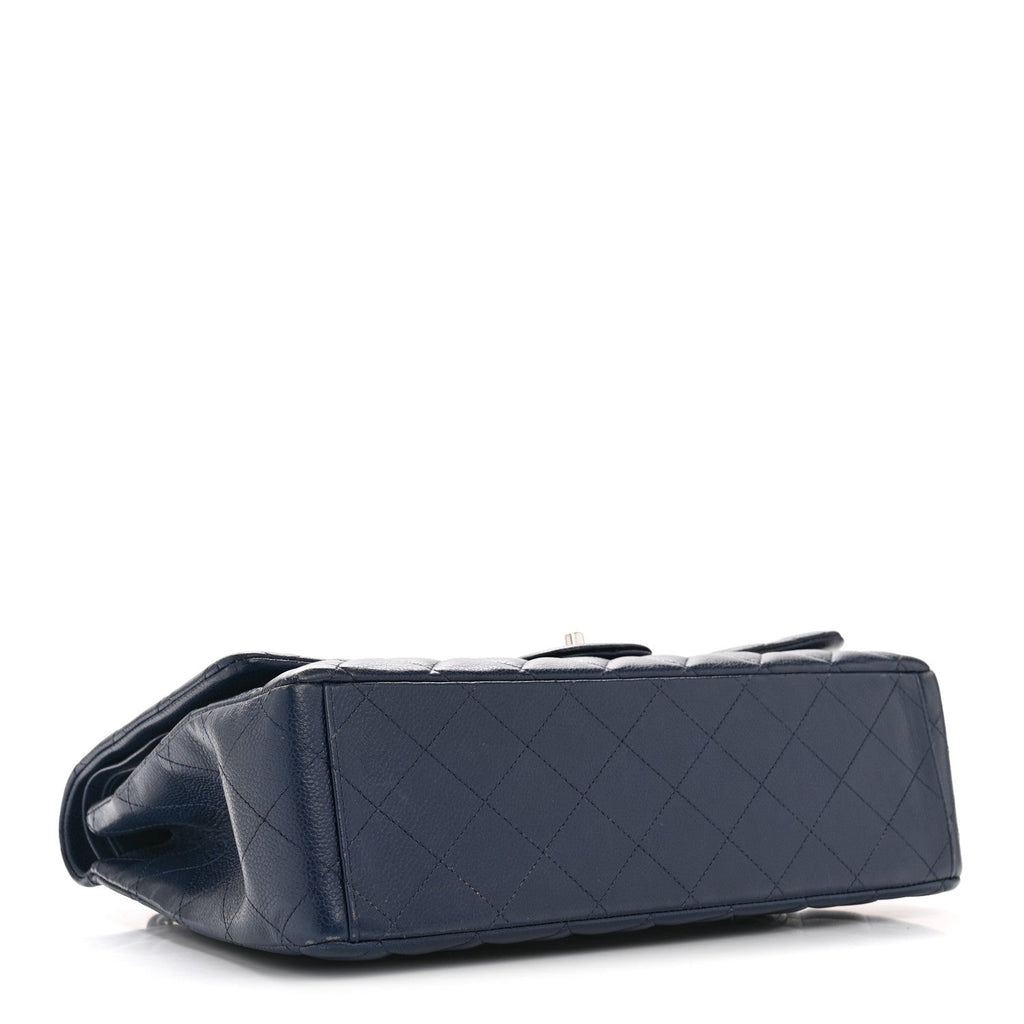 Chanel Caviar Quilted Maxi Double Flap Navy Blue