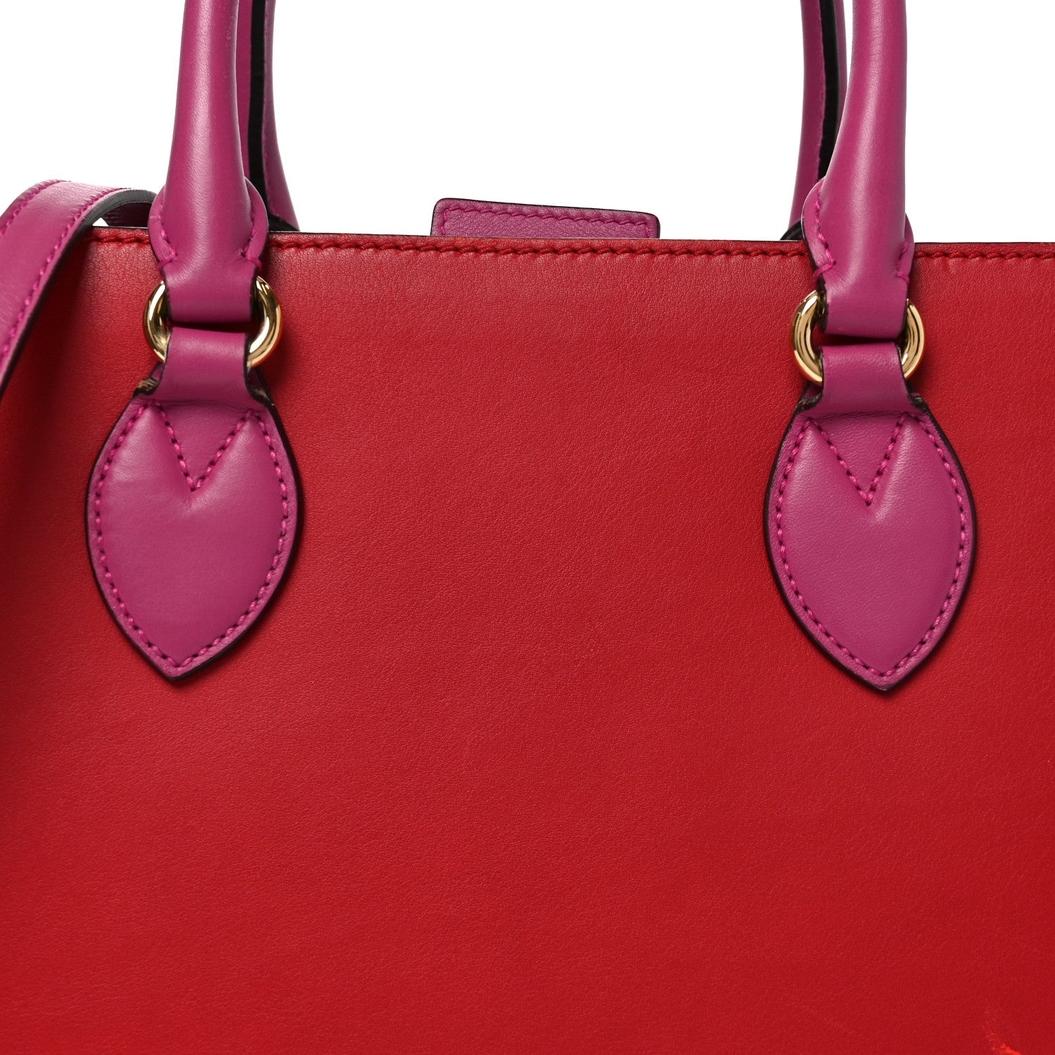 Gucci Calfskin Small Top Handle Bag Hibiscus Red New Rosette