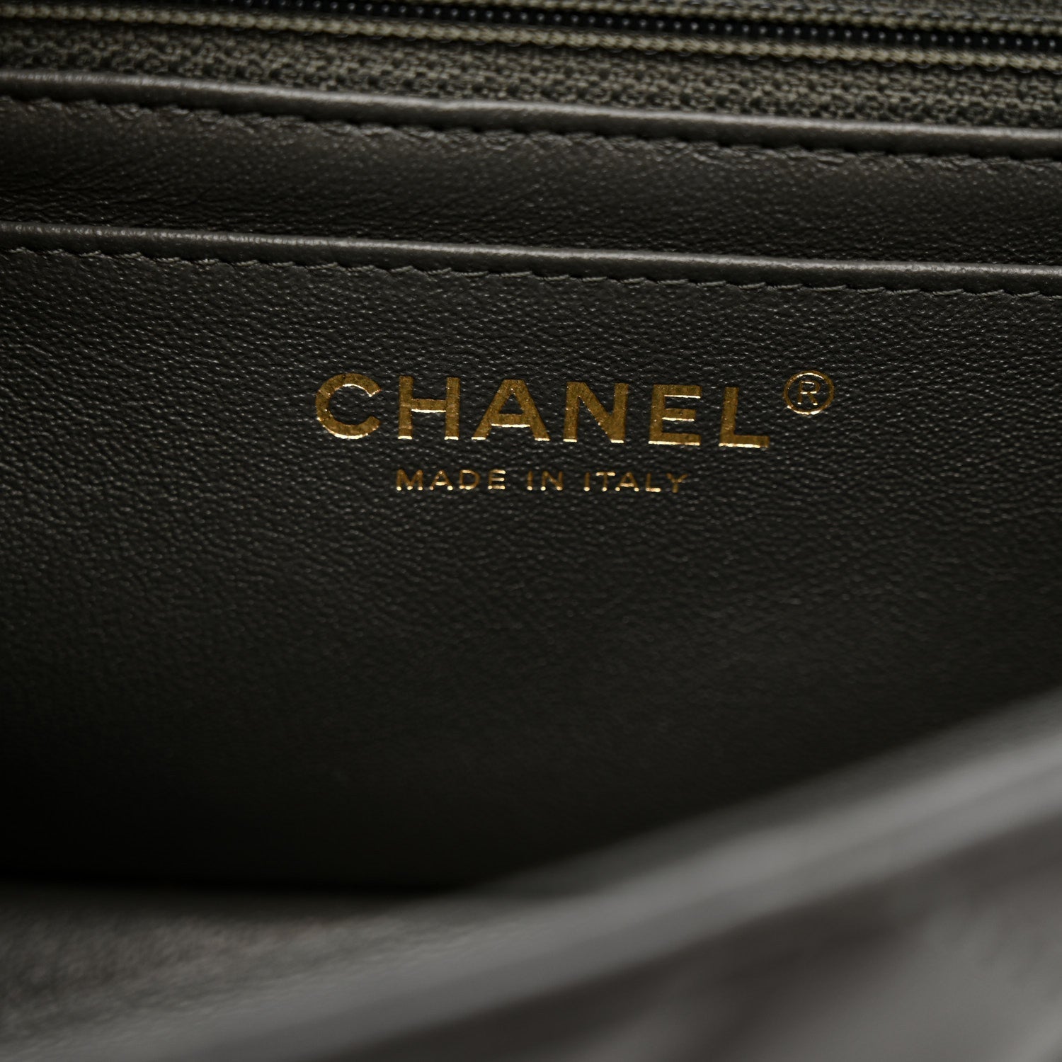 Chanel Lambskin Quilted Mini Rectangular Flap Dark Grey