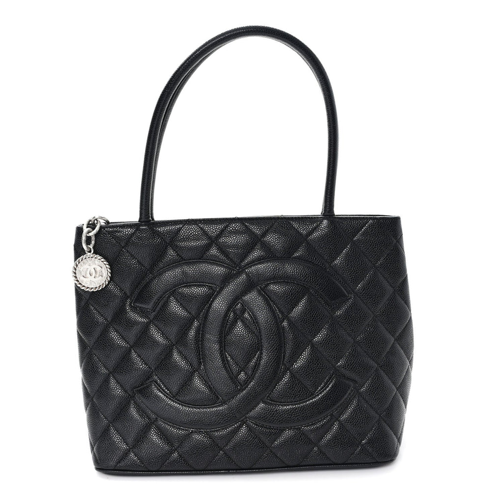 Chanel Caviar Quilted Medallion Tote Black