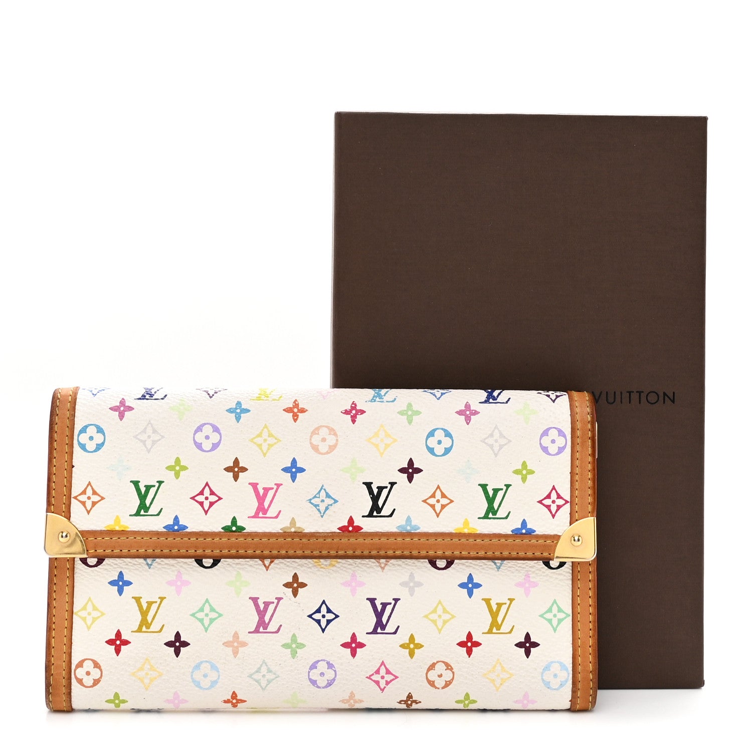 Louis Vuitton Monogram Multicolor Porte Tresor International Wallet White