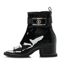 Louis Vuitton Patent Calfskin Moonlight Boots 38 Black
