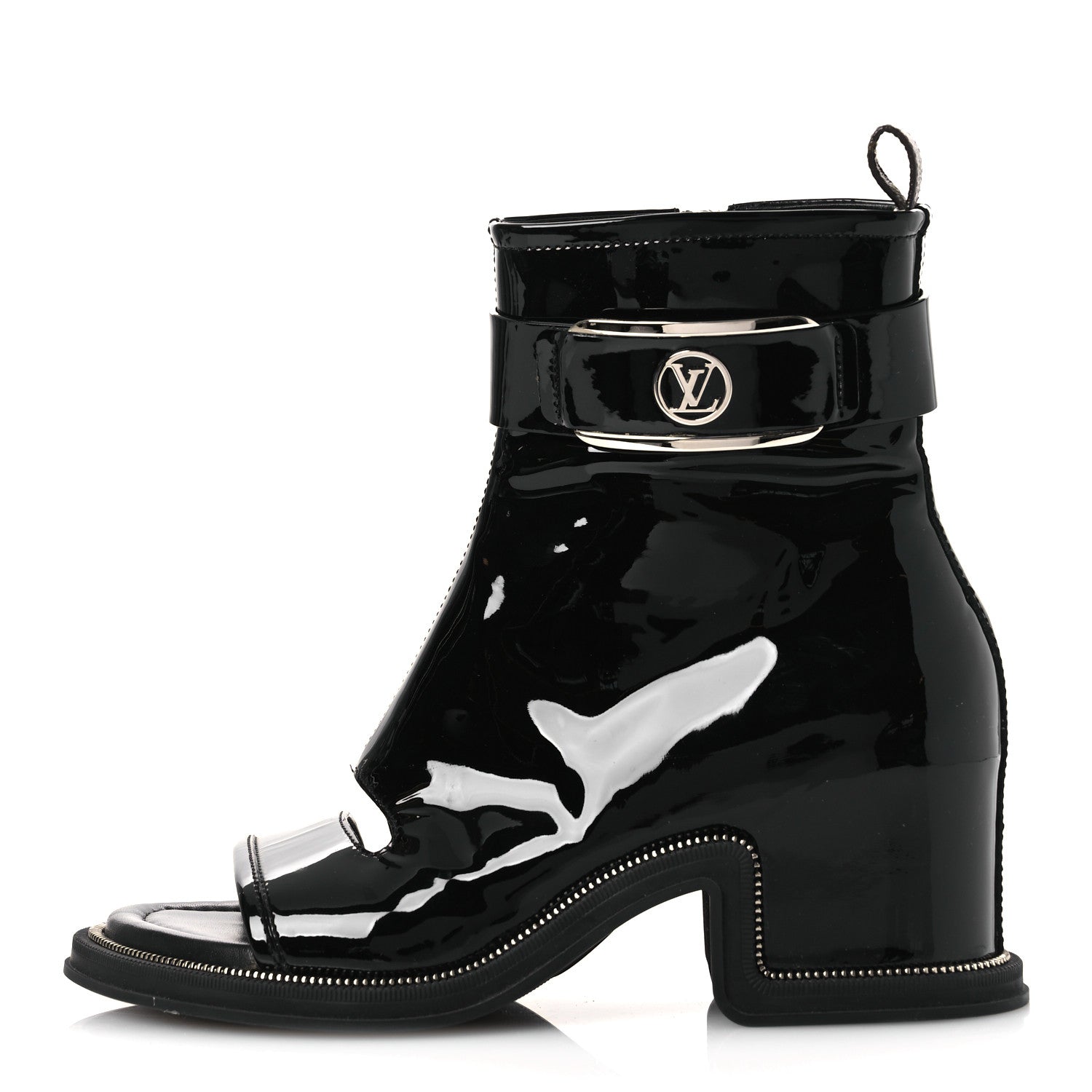 Louis Vuitton Patent Calfskin Moonlight Boots 38 Black