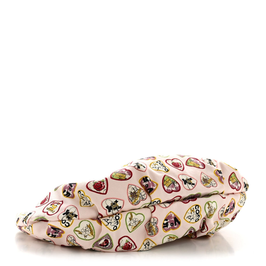 Chanel Canvas Coco Hearts Shoulder Bag Pink