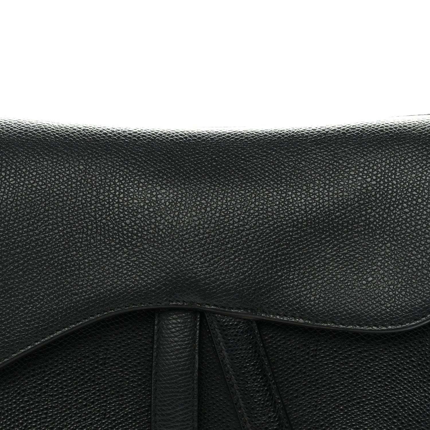 Christian Dior Grained Calfskin Saddle Bag Black