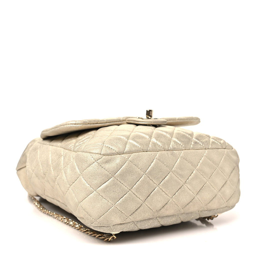 Chanel Metallic Lambskin Quilted Small In Seoul Backpack Light Gold