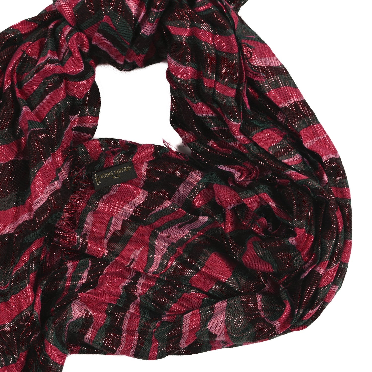 Louis Vuitton Cashmere Silk Tigre Disco Stole Rose