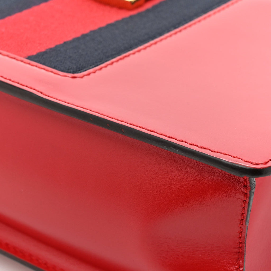 Gucci Calfskin Small Sylvie Shoulder Bag Hibiscus Red