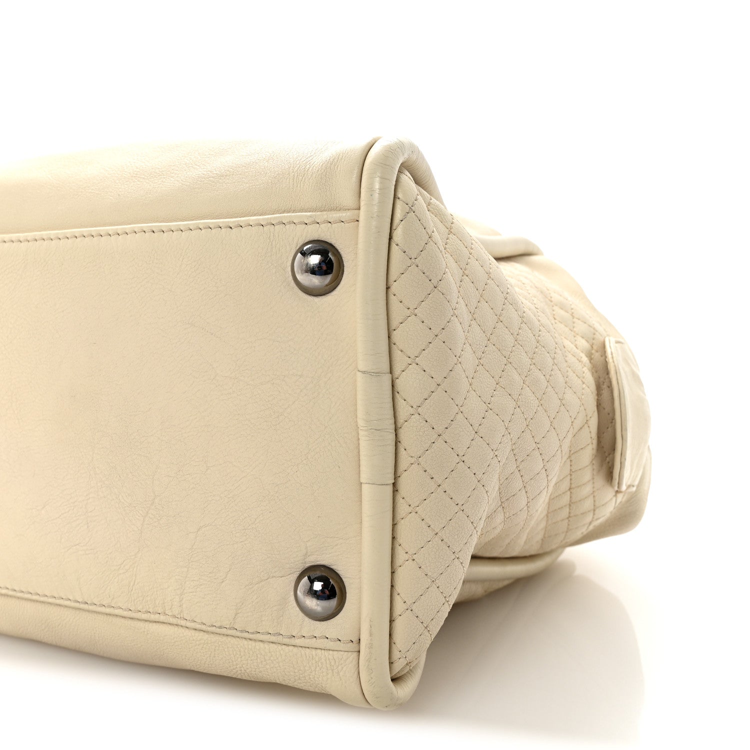Chanel Calfskin Small CC Bowler White