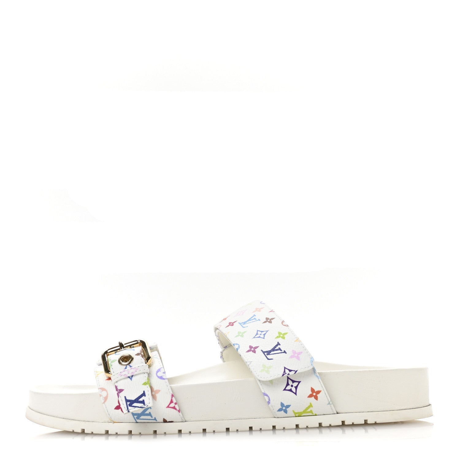 Louis Vuitton LV X TM Monogram Multicolor Bom Dia Comfort Mule Sandals 38.5 White
