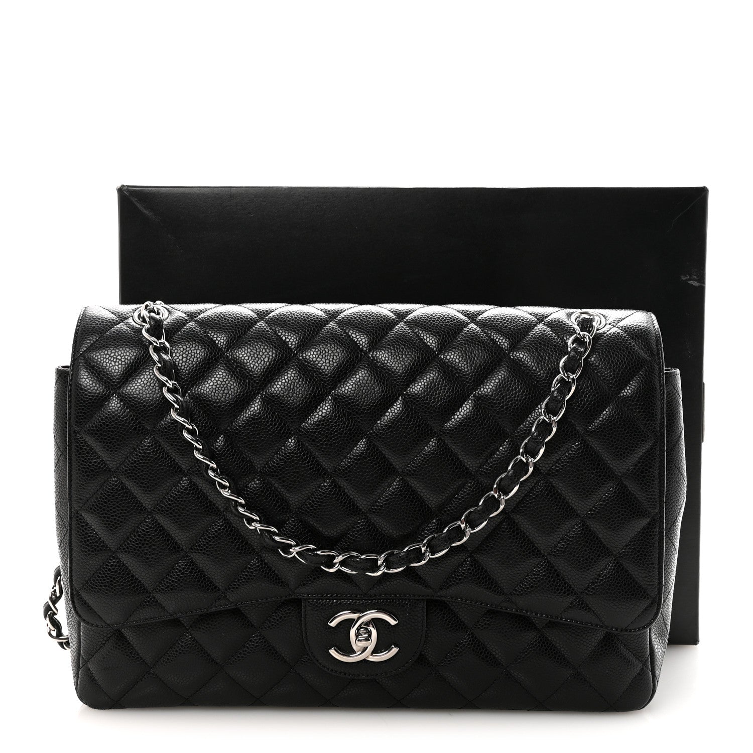 Chanel Caviar Quilted Maxi Double Flap Black