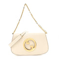 Gucci Roxy Calfskin Blondie Chain Shoulder Flap Bag Mystic White